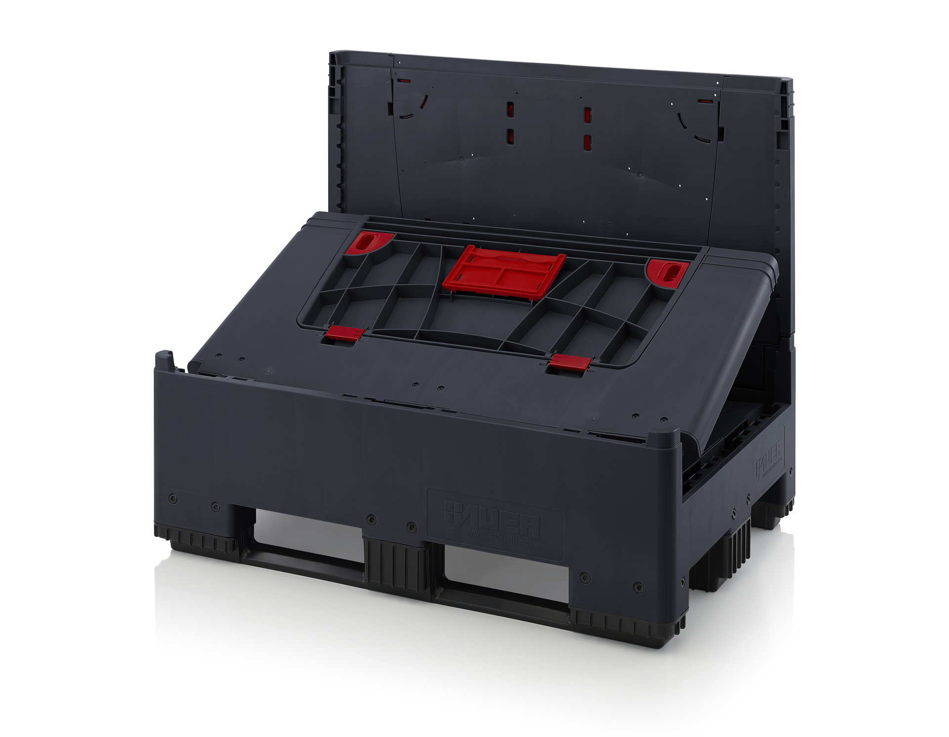 ESD KLK 1208K Складной ящик Bigbox с ESD-защитой на полозьях с четырьмя откидывающимися стенками 1200x800x1000 мм