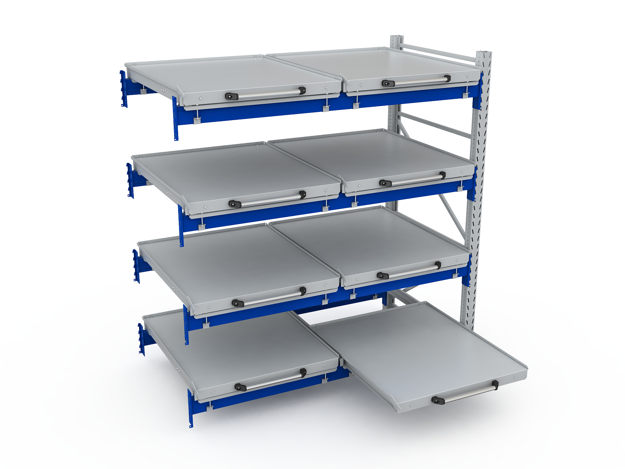 Стеллаж с выкатными платформами S-HEAVY 500 (4 яруса хранения)