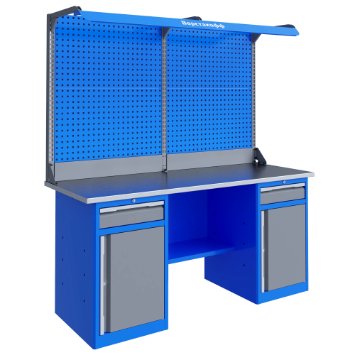 Верстак слесарный двухтумбовый, ВхШхГ 1965x1796x696, TNC 181.88.2-2F