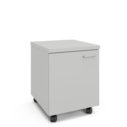 77.0491.11.10.00 Тумба подкатная дверь левая 400х540х530 мм, низкая, серый металл - СТАЛЬ