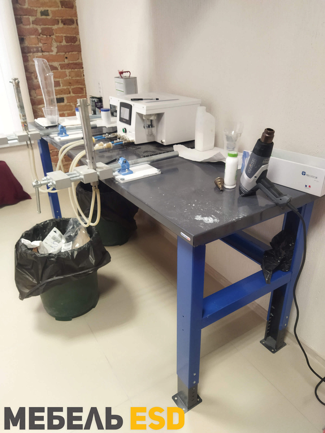 PLC 20.3 Стол металлический промышленный 2000x700 мм с тумбой на 3 ящика